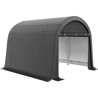 MRTRS Tendone Da Giardino Per Moto, Bici E Attrezzi Con 2 Ingressi A Zip, In Acciaio E Pe, 300x300x235 Cm, Grigio - Publicité MRTRS Tendone Da Giardino Per Moto, Bici E Attrezzi Con 2 Ingressi A Zip, In Acciaio E Pe, 300x300x235 Cm, Grigio - Publicité