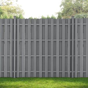 Clôture de Jardin Bois Composite WPC Gris 185 x 193