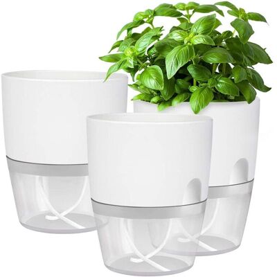 Scotch Ensemble De 3 Pots De Fleurs À Arrosage Automatique Système D'Irrigation Automatique Avec Indicateur De Niveau D'Eau, Hauteur : 18,2 Cm Idéal Pour Les Herbes Aromatiques Et Les Plantes D'Intérieur - Publicité Scotch Ensemble De 3 Pots De Fleurs À Arrosage Automatique Système D'Irrigation Automatique Avec Indicateur De Niveau D'Eau, Hauteur : 18,2 Cm Idéal Pour Les Herbes Aromatiques Et Les Plantes D'Intérieur - Publicité