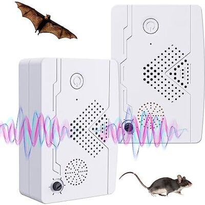 RYTTGOP Lot De 2 Dispositifs Répulsifs À Ultrasons Pour Souris, Chauve-souris, Cafards, Oiseaux, Insectes, Souris - - Publicité RYTTGOP Lot De 2 Dispositifs Répulsifs À Ultrasons Pour Souris, Chauve-souris, Cafards, Oiseaux, Insectes, Souris - - Publicité