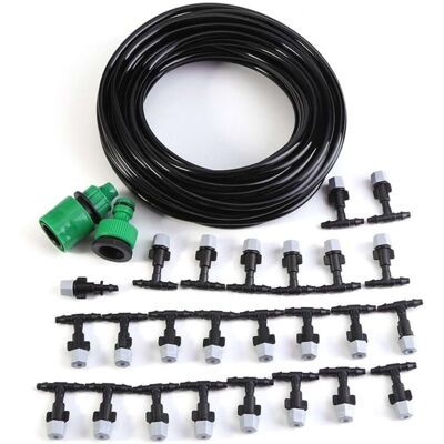PELTOR Jeffergarden Système De Brumisation D'Eau Pour Jardin Et Terrasse, Tuyau D'Arrosage Avec Buse, Kit De Micro-irrigation De 15 M - Publicité PELTOR Jeffergarden Système De Brumisation D'Eau Pour Jardin Et Terrasse, Tuyau D'Arrosage Avec Buse, Kit De Micro-irrigation De 15 M - Publicité