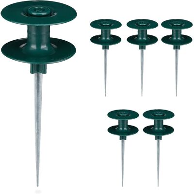 AHLSEN Bravix Support Pour Le Tuyau D'Arrosage, En Lot De 6, Forme Pointue, Plastique, H X D : 23,8 X 9,3 Cm, Vert - Publicité AHLSEN Bravix Support Pour Le Tuyau D'Arrosage, En Lot De 6, Forme Pointue, Plastique, H X D : 23,8 X 9,3 Cm, Vert - Publicité