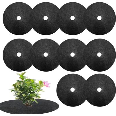 IRISFR Tapis De Paillage Anti Mauvaise Herbes 10 Tapis Protection Arbre Non Tissés Ronde Anneaux De Paillis D'Arbre Réutilisables Disque De Paillage De Protection Pour Plan-tes En Pot, Arbres, Fleurs - Publicité IRISFR Tapis De Paillage Anti Mauvaise Herbes 10 Tapis Protection Arbre Non Tissés Ronde Anneaux De Paillis D'Arbre Réutilisables Disque De Paillage De Protection Pour Plan-tes En Pot, Arbres, Fleurs - Publicité