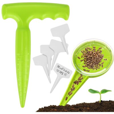 GRASSLIN 1 Ensemble Outil Jardinage, Planteur Bulbes Échelle, Semoir 5 Fentes, Étiquettes Imperméables, Pour Légumes Fleurs - Publicité GRASSLIN 1 Ensemble Outil Jardinage, Planteur Bulbes Échelle, Semoir 5 Fentes, Étiquettes Imperméables, Pour Légumes Fleurs - Publicité