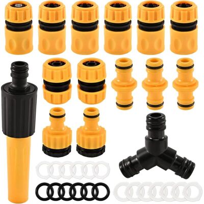 MOXIE Nécessaire D'Arrosage,raccord Tuyau Pour Extension 13 Mm (1/2 Pouce) Et 19 Mm (3/4 Pouce), Adaptateur Tuyau Arrosage Kit - Publicité MOXIE Nécessaire D'Arrosage,raccord Tuyau Pour Extension 13 Mm (1/2 Pouce) Et 19 Mm (3/4 Pouce), Adaptateur Tuyau Arrosage Kit - Publicité