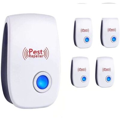 FANGMEDIA Pest Repeller Lot De 4 Répulsifs Anti-nuisibles À Ultrasons À Double Ultrasons Pour Intérieur Pest Repeller Pour Les Souris, Le A157 - Publicité FANGMEDIA Pest Repeller Lot De 4 Répulsifs Anti-nuisibles À Ultrasons À Double Ultrasons Pour Intérieur Pest Repeller Pour Les Souris, Le A157 - Publicité