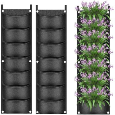 VOLISAU 2 Pièces Sacs De Culture De Plantes Suspendus, 7 Poches Jardinière Murale Sac Pour Pot De Fleurs Vertical Sacs De Culture Respirants En Tissu Non Tissé Pour Cour Jardin Maison Décoration (noir) - Publicité VOLISAU 2 Pièces Sacs De Culture De Plantes Suspendus, 7 Poches Jardinière Murale Sac Pour Pot De Fleurs Vertical Sacs De Culture Respirants En Tissu Non Tissé Pour Cour Jardin Maison Décoration (noir) - Publicité