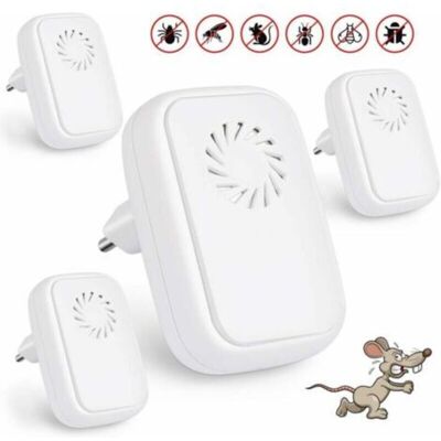 ENLENK Lot De 4 Répulsifs À Ultrasons Anti-moustiques À Ultrasons Répulsifs Pour Reptiles Insectes Électrique, Ultrasons Pour Insectes D'Intérieur, Anti-moustiques, Cafards, Puces - Publicité ENLENK Lot De 4 Répulsifs À Ultrasons Anti-moustiques À Ultrasons Répulsifs Pour Reptiles Insectes Électrique, Ultrasons Pour Insectes D'Intérieur, Anti-moustiques, Cafards, Puces - Publicité