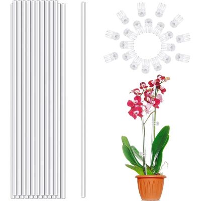 Vision Tuteurs Pour Plantes, 20 Pièces De 45,7 Cm En Acrylique Transparent Pour Orchidées, Tige Unique, Pour Plantes D'Intérieur Et D'Extérieur, Orchidées, Plantes En Pot, Tomates (avec 20 Clips) - Publicité Vision Tuteurs Pour Plantes, 20 Pièces De 45,7 Cm En Acrylique Transparent Pour Orchidées, Tige Unique, Pour Plantes D'Intérieur Et D'Extérieur, Orchidées, Plantes En Pot, Tomates (avec 20 Clips) - Publicité