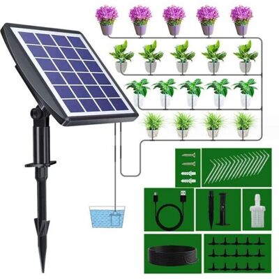 Scotch Systeme D'Arrosage Automatique Solaire, Kit D'Irrigation Goutte A Goutte, Avec Minuterie Pour Balcons, Terrasses, Jardins.. Publicité Scotch Systeme D'Arrosage Automatique Solaire, Kit D'Irrigation Goutte A Goutte, Avec Minuterie Pour Balcons, Terrasses, Jardins.. Publicité