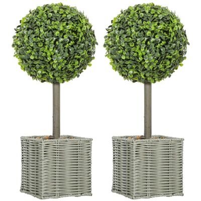 OEM Lot De 2 Plantes Artificielles, Arbres Artificiels Résistants Aux Uv En Pot, Adaptés À Une Utilisation Intérieure Et Extérieure, En Plastique Et Ciment, De Couleur Verte. Publicité OEM Lot De 2 Plantes Artificielles, Arbres Artificiels Résistants Aux Uv En Pot, Adaptés À Une Utilisation Intérieure Et Extérieure, En Plastique Et Ciment, De Couleur Verte. Publicité