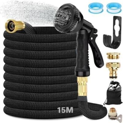SCORPIO Tuyau Arrosage Extensible 15 M, Tuyau D'Arrosage Flexible Avec Raccord En Laiton 3/4' Et 1/2', Tête De Pulvérisation Avec 8 Fonctions, Avec Sac De Rangement, Pour Jardin, Camping-car - Publicité SCORPIO Tuyau Arrosage Extensible 15 M, Tuyau D'Arrosage Flexible Avec Raccord En Laiton 3/4' Et 1/2', Tête De Pulvérisation Avec 8 Fonctions, Avec Sac De Rangement, Pour Jardin, Camping-car - Publicité
