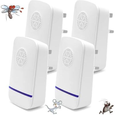 RYTTGOP Lot De 4 Répulsifs À Ultrasons Anti-parasites – Piège Souris D'Intérieur Pour La Maison, Répulsif Électronique Anti-moustiques Brancher En Intérieur Moustiques, Souris, Insectes - - Publicité RYTTGOP Lot De 4 Répulsifs À Ultrasons Anti-parasites – Piège Souris D'Intérieur Pour La Maison, Répulsif Électronique Anti-moustiques Brancher En Intérieur Moustiques, Souris, Insectes - - Publicité