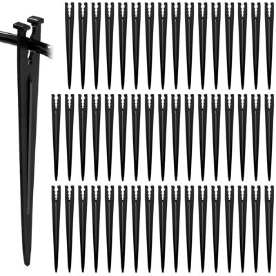 GRASSLIN 50 Piquets Support Irrigation, Plastique Noir, Pour Tuyau 3/5 Et 4/7, Jardin Potager - Publicité GRASSLIN 50 Piquets Support Irrigation, Plastique Noir, Pour Tuyau 3/5 Et 4/7, Jardin Potager - Publicité