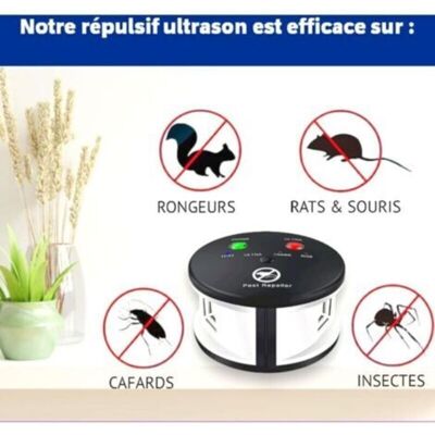 URSUS Répulsif Ultrason 360° Anti Rats, Souris, Rongeurs, Cafards Et Insectes. Fréquences Variables Puissantes, Une Portée De 550 M2. Solution Écologique Efficace Anti-nuisibles Sans Produits - Publicité URSUS Répulsif Ultrason 360° Anti Rats, Souris, Rongeurs, Cafards Et Insectes. Fréquences Variables Puissantes, Une Portée De 550 M2. Solution Écologique Efficace Anti-nuisibles Sans Produits - Publicité