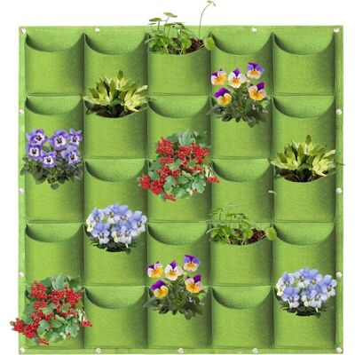 MOXIE Sacs De Plantation À Suspendre, 25 Poches, À Fixation Murale Verticale, Sacs De Plantation De Jardinage, Sacs De Rangement Pour Plantes (1 M × 1 M, Vert) - Publicité MOXIE Sacs De Plantation À Suspendre, 25 Poches, À Fixation Murale Verticale, Sacs De Plantation De Jardinage, Sacs De Rangement Pour Plantes (1 M × 1 M, Vert) - Publicité