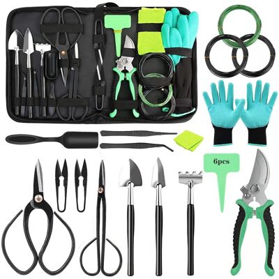 Generic Bonsai Set 24 Piece, Garden Tool Kit, Beginner Gardener Bonsai Gardening Set, Machete, Storage Bag, Gardening Trowel, Mini Rake And Spade - Publicité Generic Bonsai Set 24 Piece, Garden Tool Kit, Beginner Gardener Bonsai Gardening Set, Machete, Storage Bag, Gardening Trowel, Mini Rake And Spade - Publicité