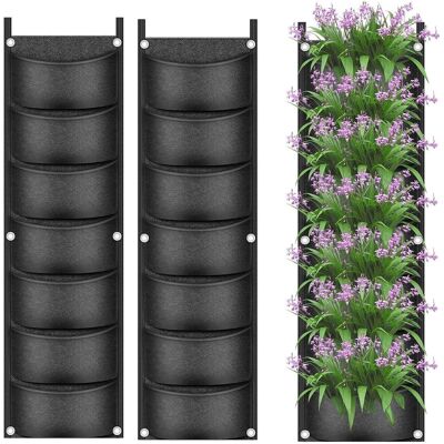 OEM Lot De 2 Pièces Sacs De Culture De Plantes Suspendus, 7 Poches Jardinière Murale Sac Pour Pot De Fleurs Vertical Sacs De Culture Respirants En Tissu Non Tissé Pour Cour Jardin Maison - Publicité OEM Lot De 2 Pièces Sacs De Culture De Plantes Suspendus, 7 Poches Jardinière Murale Sac Pour Pot De Fleurs Vertical Sacs De Culture Respirants En Tissu Non Tissé Pour Cour Jardin Maison - Publicité