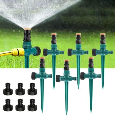 PELTOR Lot De 3 Arroseurs De Pelouse, Arroseur Automatique À 360°, Multifonctions, Pour Tuyaux D'Arrosage 1/2, 1/4, Arroseur D'Eau Réglable Pour Jardin, Pelouse (vert-6) - Publicité PELTOR Lot De 3 Arroseurs De Pelouse, Arroseur Automatique À 360°, Multifonctions, Pour Tuyaux D'Arrosage 1/2, 1/4, Arroseur D'Eau Réglable Pour Jardin, Pelouse (vert-6) - Publicité