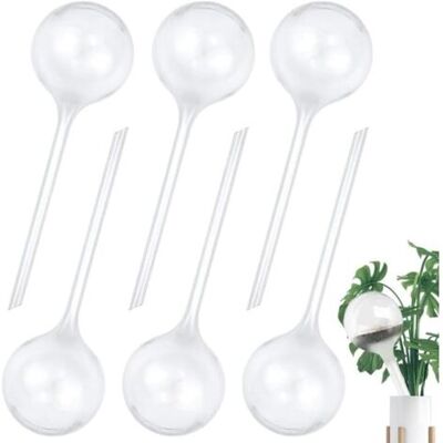 ABYSSE Lot De 6 Boules D'Arrosage Pour Plantes, Dispositif D'Irrigation Goutte À Goutte Automatique Pour Plantes, Distributeur D'Eau Claire Pour Plantes - Publicité ABYSSE Lot De 6 Boules D'Arrosage Pour Plantes, Dispositif D'Irrigation Goutte À Goutte Automatique Pour Plantes, Distributeur D'Eau Claire Pour Plantes - Publicité