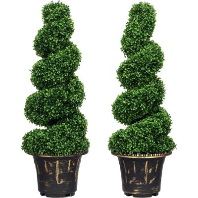 ALTHOME Buis En Spirale, Ensemble De 2 Plantes Artificielles, Avec Pot, 90 Cm De Hauteur, Vert - Publicité ALTHOME Buis En Spirale, Ensemble De 2 Plantes Artificielles, Avec Pot, 90 Cm De Hauteur, Vert - Publicité