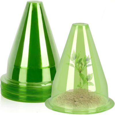 GRASSLIN 24 Cloches Pour Plantes, 24cm X 20cm, Plastique Pet, Transparent, Protection Gel Et Insectes, Jardinage Domestique - Publicité GRASSLIN 24 Cloches Pour Plantes, 24cm X 20cm, Plastique Pet, Transparent, Protection Gel Et Insectes, Jardinage Domestique - Publicité