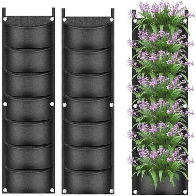 SANS MARQUE 2 Pièces Sacs De Culture De Plantes Suspendus, 7 Poches Jardinière Murale Sac Pour Pot De Fleurs Vertical Sacs De Culture Respirants En Tissu Non Tissé Pour Cour Jardin Maison Décoration (noir) - Publicité SANS MARQUE 2 Pièces Sacs De Culture De Plantes Suspendus, 7 Poches Jardinière Murale Sac Pour Pot De Fleurs Vertical Sacs De Culture Respirants En Tissu Non Tissé Pour Cour Jardin Maison Décoration (noir) - Publicité