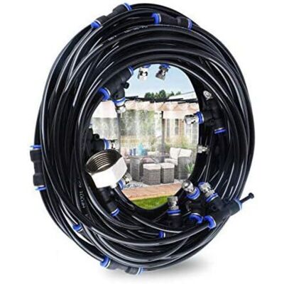 IRISFR Brumisateur Exterieur, 8m Brumisateur Terrasse Avec 7 Buse Brumisateur +2 Buses De Rechange+1adaptateur (en Laiton, 3/4") Brumisateur Pour Patio Jardin Serre Trampoline Pour Parc Aquatique B - Publicité IRISFR Brumisateur Exterieur, 8m Brumisateur Terrasse Avec 7 Buse Brumisateur +2 Buses De Rechange+1adaptateur (en Laiton, 3/4") Brumisateur Pour Patio Jardin Serre Trampoline Pour Parc Aquatique B - Publicité