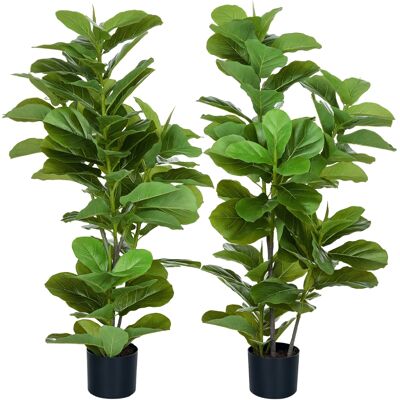 Generic Lot De 2 Plantes Artificielles Figuiers Artificiels À Feuilles Arbre Artificiel Avec Pot Inclus Hauteur 110 Cm Vert - Publicité Generic Lot De 2 Plantes Artificielles Figuiers Artificiels À Feuilles Arbre Artificiel Avec Pot Inclus Hauteur 110 Cm Vert - Publicité