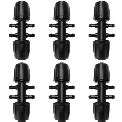 ABYSSE Noir 6 Pièces 13/16 Mm À 4/7 Mm Connecteur De Tuyau En T Barbelé, 6-voies Raccord De Tuyau D'Irrigation, Connecteur D'Irrigation Goutte À Goutte À 6-voies Pour Jardin, Pelouse - Publicité ABYSSE Noir 6 Pièces 13/16 Mm À 4/7 Mm Connecteur De Tuyau En T Barbelé, 6-voies Raccord De Tuyau D'Irrigation, Connecteur D'Irrigation Goutte À Goutte À 6-voies Pour Jardin, Pelouse - Publicité