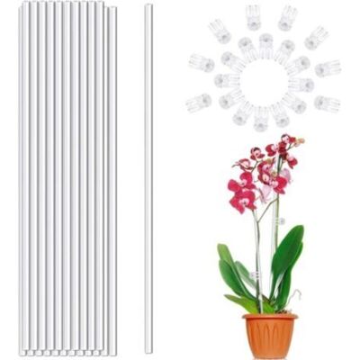 Vision Tuteurs Pour Plantes, 20 Pièces De 45,7 Cm En Acrylique Transparent Pour Orchidées, Tige Unique, Pour Plantes D'Intérieur Et D'Extérieur, Orchidées, Plantes En Pot, Tomates (avec 20 Clips) - Publicité Vision Tuteurs Pour Plantes, 20 Pièces De 45,7 Cm En Acrylique Transparent Pour Orchidées, Tige Unique, Pour Plantes D'Intérieur Et D'Extérieur, Orchidées, Plantes En Pot, Tomates (avec 20 Clips) - Publicité