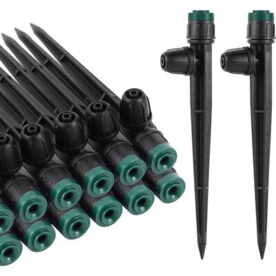 SANS MARQUE Lot De 50 Pulvérisateurs À Goutte Pour Tuyau D'Arrosage De 1/4", Débit D'Eau Réglable À 360 ° Sur Piquet De 5,5" Pour Système D'Irrigation De Jardin - Publicité SANS MARQUE Lot De 50 Pulvérisateurs À Goutte Pour Tuyau D'Arrosage De 1/4", Débit D'Eau Réglable À 360 ° Sur Piquet De 5,5" Pour Système D'Irrigation De Jardin - Publicité