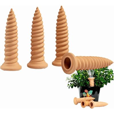 ACOUSTAFIL 4 Pièces Ollas Terre Cuite, Arrosage Goutte À Goutte Automatique, Compatible Bouteille Vin, Jardin Intérieur Extérieur - Publicité ACOUSTAFIL 4 Pièces Ollas Terre Cuite, Arrosage Goutte À Goutte Automatique, Compatible Bouteille Vin, Jardin Intérieur Extérieur - Publicité