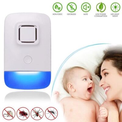 Cellfast Prise Anti Moustique, Répulsif Ultrasons Anti Souris Ultrason Electrique Appareil Anti Mouche Bleu Lumière Pour Chambre Salon - Publicité Cellfast Prise Anti Moustique, Répulsif Ultrasons Anti Souris Ultrason Electrique Appareil Anti Mouche Bleu Lumière Pour Chambre Salon - Publicité