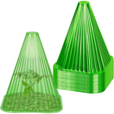 GRASSLIN 20 Cloches Pour Plantes, 22cm X 19cm, Pvc Translucide, Mini Serre Réutilisable, Protection Gel Oiseaux Insectes, Jardinage Domestique - Publicité GRASSLIN 20 Cloches Pour Plantes, 22cm X 19cm, Pvc Translucide, Mini Serre Réutilisable, Protection Gel Oiseaux Insectes, Jardinage Domestique - Publicité