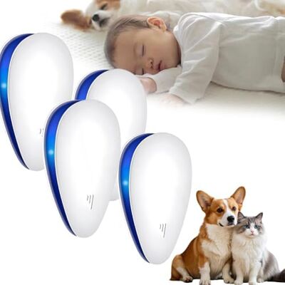 RYTTGOP Lot De 2 Répulsifs À Ultrasons, Appareil D'Intérieur Enfichable Avec Veilleuse Pour Salon Et Chambre Coucher, Mise Niveau 2025 4 Pièces - - Publicité RYTTGOP Lot De 2 Répulsifs À Ultrasons, Appareil D'Intérieur Enfichable Avec Veilleuse Pour Salon Et Chambre Coucher, Mise Niveau 2025 4 Pièces - - Publicité