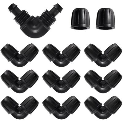 GRASSLIN 10 Raccords, Coude Irrigation Goutte À Goutte, Plastique Noir, Tuyau 8/12 Mm, Jardin Pelouse - Publicité GRASSLIN 10 Raccords, Coude Irrigation Goutte À Goutte, Plastique Noir, Tuyau 8/12 Mm, Jardin Pelouse - Publicité