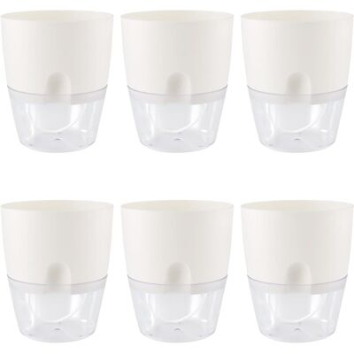 OEM Pots À Réserve D'Eau, Blancs, 15 Cm, Pot À Herbes Aromatiques Avec Réservoir D'Eau, Pot À Fleurs À Réserve D'Eau Avec Système D'Irrigation Pour Plantes D'Intérieur, Lot De 6 - Publicité OEM Pots À Réserve D'Eau, Blancs, 15 Cm, Pot À Herbes Aromatiques Avec Réservoir D'Eau, Pot À Fleurs À Réserve D'Eau Avec Système D'Irrigation Pour Plantes D'Intérieur, Lot De 6 - Publicité