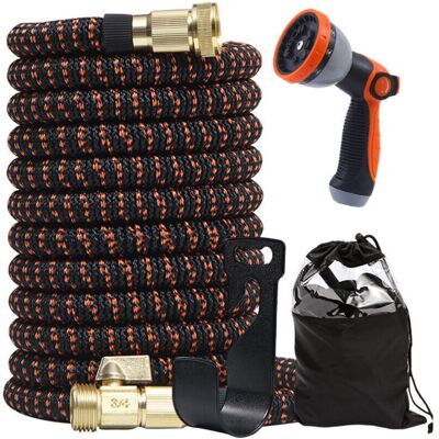 Scotch Tuyau D’arrosage Extensible 15m/50ft Avec 10 Modèles De Pulvérisation Convient Aux Robinets De 1/2" Et 3/4" Raccords En Laiton Massif Durables Pour Jardin Arrosage Nettoyage - Publicité Scotch Tuyau D’arrosage Extensible 15m/50ft Avec 10 Modèles De Pulvérisation Convient Aux Robinets De 1/2" Et 3/4" Raccords En Laiton Massif Durables Pour Jardin Arrosage Nettoyage - Publicité