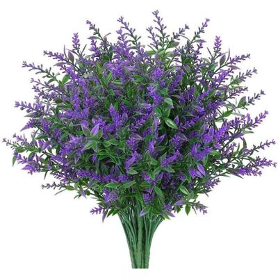 URSUS 12 Pcs Plante De Lavande Artificielle Intérieur Et Extérieur Plastique Résistant Aux Uv Fausses Fleurs Plantes Bouquets Pour Arrangement Floral, Décorations De Mariage À La Maison Et Au Jardin, Violet - Publicité URSUS 12 Pcs Plante De Lavande Artificielle Intérieur Et Extérieur Plastique Résistant Aux Uv Fausses Fleurs Plantes Bouquets Pour Arrangement Floral, Décorations De Mariage À La Maison Et Au Jardin, Violet - Publicité