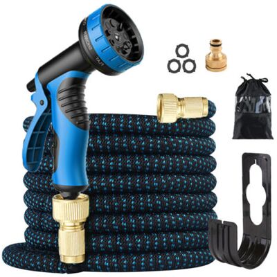 ABYSSE Tuyau D'Arrosage Extensible 30 M - Avec Buse De Tuyau À 10 Fonctions - Extra Résistant - Avec Accessoires En Aluminium Massif 3/4 - Publicité ABYSSE Tuyau D'Arrosage Extensible 30 M - Avec Buse De Tuyau À 10 Fonctions - Extra Résistant - Avec Accessoires En Aluminium Massif 3/4 - Publicité