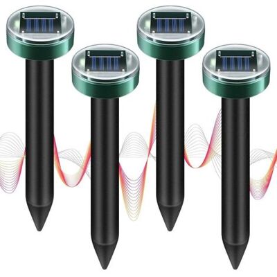 FANGMEDIA Lot De 4 Répulsifs Solaires Anti-taupes, Piquets Soniques Pour Pelouse, Jardin, Ferme, Extérieur,répulsif Ultrasonique Pour Serpents - Publicité FANGMEDIA Lot De 4 Répulsifs Solaires Anti-taupes, Piquets Soniques Pour Pelouse, Jardin, Ferme, Extérieur,répulsif Ultrasonique Pour Serpents - Publicité