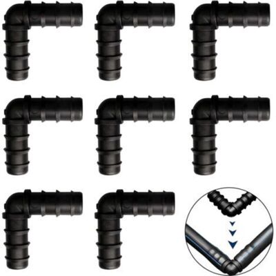 Vision Lot De 8 Raccords Cannelés De Jardin De 13 Mm (1/2 Pouce), Coudes À 90° En Plastique Pour Tuyau D'Arrosage Goutte-à-goutte - Publicité Vision Lot De 8 Raccords Cannelés De Jardin De 13 Mm (1/2 Pouce), Coudes À 90° En Plastique Pour Tuyau D'Arrosage Goutte-à-goutte - Publicité