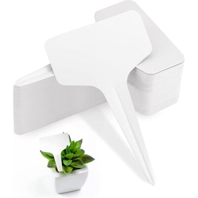 GRASSLIN 100 Etiquette Plante, Plastique Blanc Étanche, 10x6cm, Pointe Arrondie, Jardin Potager - Publicité GRASSLIN 100 Etiquette Plante, Plastique Blanc Étanche, 10x6cm, Pointe Arrondie, Jardin Potager - Publicité