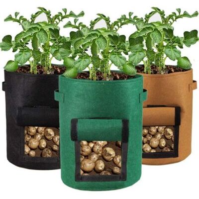ABYSSE 3 Pièces 10 Gallons Tour A Pomme De Terre Sac De Plantation Jardin Tissu Non-tissé Avec Rabat Et Poignées Pomme De Terre A Planter Pour Plantation Patate, Carotte, Fraises, Tomates, Fleurs - Publicité ABYSSE 3 Pièces 10 Gallons Tour A Pomme De Terre Sac De Plantation Jardin Tissu Non-tissé Avec Rabat Et Poignées Pomme De Terre A Planter Pour Plantation Patate, Carotte, Fraises, Tomates, Fleurs - Publicité