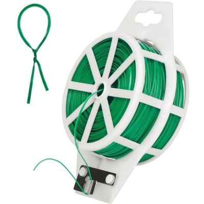 Scotch Fil De Fer Plastifié Vert 100m Pour Jardin Plantes Avec Coupe-fil Multifonction - Publicité Scotch Fil De Fer Plastifié Vert 100m Pour Jardin Plantes Avec Coupe-fil Multifonction - Publicité