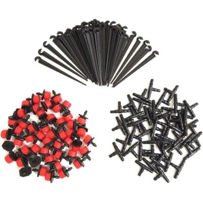 SCORPIO 150pcs Goutteurs Irrigation Réglable + Tee-joints +piquet De Support Pour Tube D'Égouttement Kit Système D'Irrigation De Bricolage Micro Goutte Kit Automatique D'Arrosage De Micro Système De - Publicité SCORPIO 150pcs Goutteurs Irrigation Réglable + Tee-joints +piquet De Support Pour Tube D'Égouttement Kit Système D'Irrigation De Bricolage Micro Goutte Kit Automatique D'Arrosage De Micro Système De - Publicité