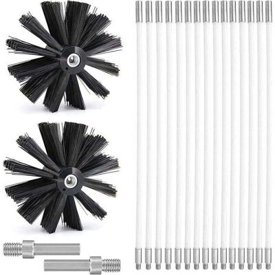 Scotch Kit De Ramonage Avec 15 Tiges Flexibles 410mm – Brosse Nettoyage Cheminée Ø150mm – Adaptateurs Hexagonaux Inclus – Pour Tuyaux Étroits - Publicité Scotch Kit De Ramonage Avec 15 Tiges Flexibles 410mm – Brosse Nettoyage Cheminée Ø150mm – Adaptateurs Hexagonaux Inclus – Pour Tuyaux Étroits - Publicité