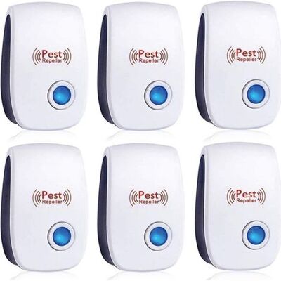 Bunthaus Lot De 6 Répulsifs À Ultrasons Pour Insectes, Anti-cafards, Fourmis, Souris, Punaises, Rats, Rongeurs, Moustiques, Araignées, Pour La Maison, Le Bureau, L'Entrepôt Et L'Hôtel - Publicité Bunthaus Lot De 6 Répulsifs À Ultrasons Pour Insectes, Anti-cafards, Fourmis, Souris, Punaises, Rats, Rongeurs, Moustiques, Araignées, Pour La Maison, Le Bureau, L'Entrepôt Et L'Hôtel - Publicité