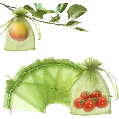 GRASSLIN 100 Sac Protection Fruits, 10x15cm Organza, Cordon Réglable, Anti-oiseaux Insectes, Jardinage Légumes - Publicité GRASSLIN 100 Sac Protection Fruits, 10x15cm Organza, Cordon Réglable, Anti-oiseaux Insectes, Jardinage Légumes - Publicité